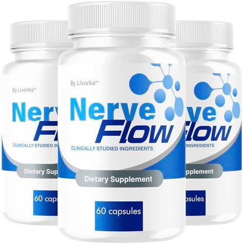 Livorka (3 Pack) Nerve Flow Official Nerveflow Advanced Nerve Support Pills Nerve Flow Supplement Capsules Nerveflow Natural Pills Maximum Strength Multivitamin Advanced Formula 180 Capsules For 3 Months