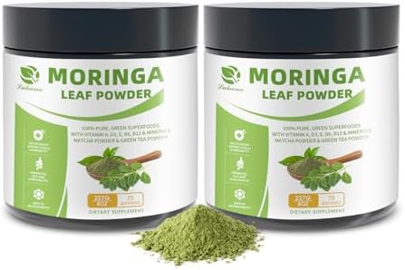 Lukaree Moringa Powder & Matcha Powder Multigreen Superfoods With Green Tea Resveratrol Energy And Digestive Support Rich In Antioxidants And Vitamin A D3 E B6 B12 Calcium Nongmo Vegan 8 Oz
