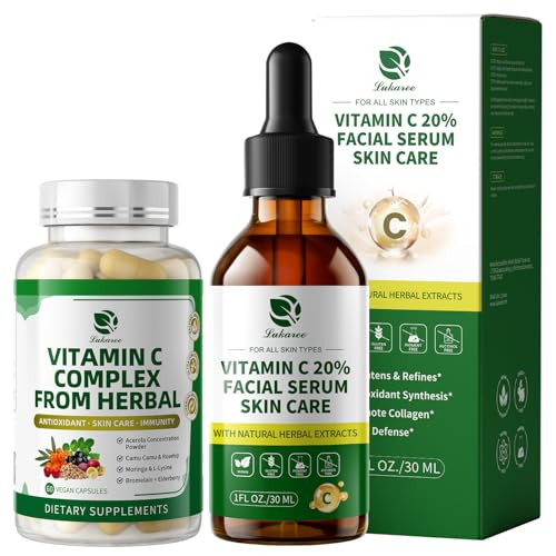 Lukaree Vitamin C Serum For Face “ Brightening Vitamina C Facial Serum With Sodium Hyaluronate Evens Skin Tone & Smooths Fine Lines Antioxidantrich Beauty Product For All Skin Types1 Fl Oz