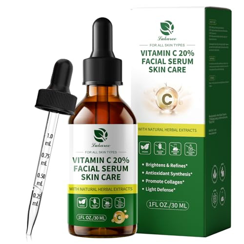 Lukaree Vitamin C Serum For Face “ Brightening Vitamina C Facial Serum With Sodium Hyaluronate Evens Skin Tone & Smooths Fine Lines Antioxidantrich Beauty Product For All Skin Types1 Fl Oz
