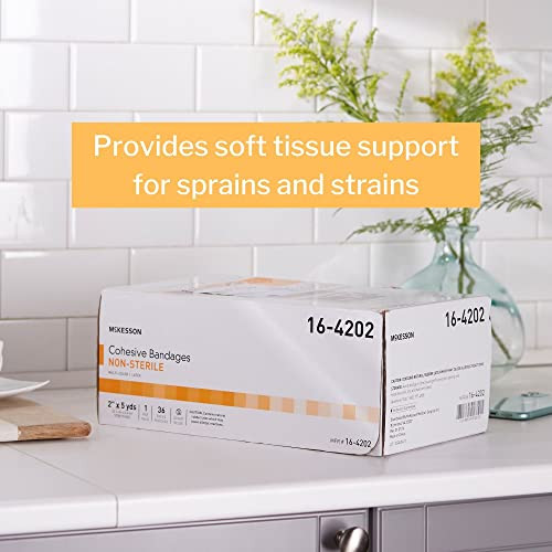 Mckesson Elastic Self Adherent Cohesive Bandage Multicolor Nonsterile 2 In X 5 Yds 1 Count 36 Packs 36 Total