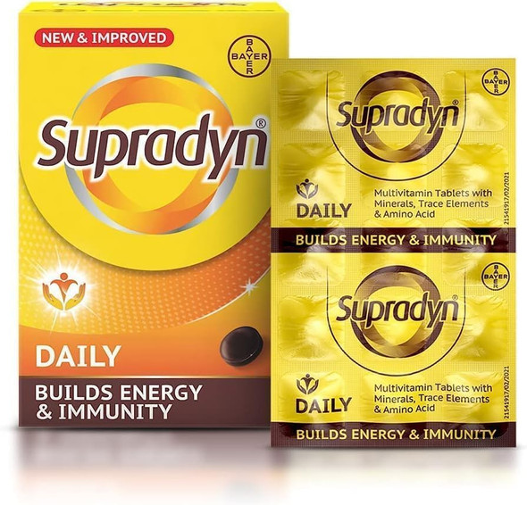 Mewati Supradyn Daily Multivitamin Tablets (300 Tablets) For Men & Women With Essential Zinc 12 Vitamins 5 Trace Elements For Daily Immunity & Energy