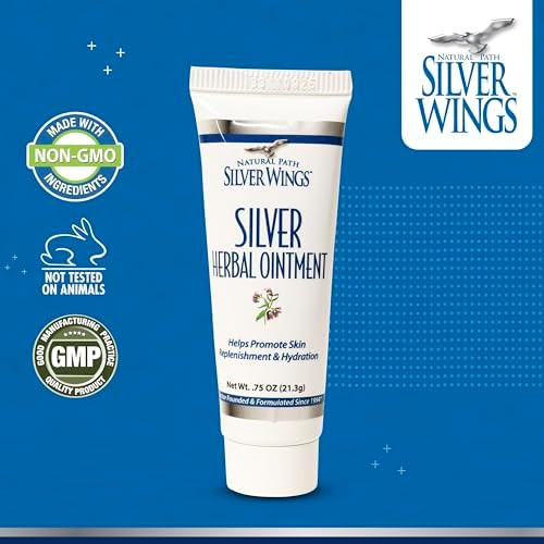 Natural Path Silver Wings 250Ppm Silver Herbal Ointment Nourishing And Moisturizing Skin Care 0.75Oz