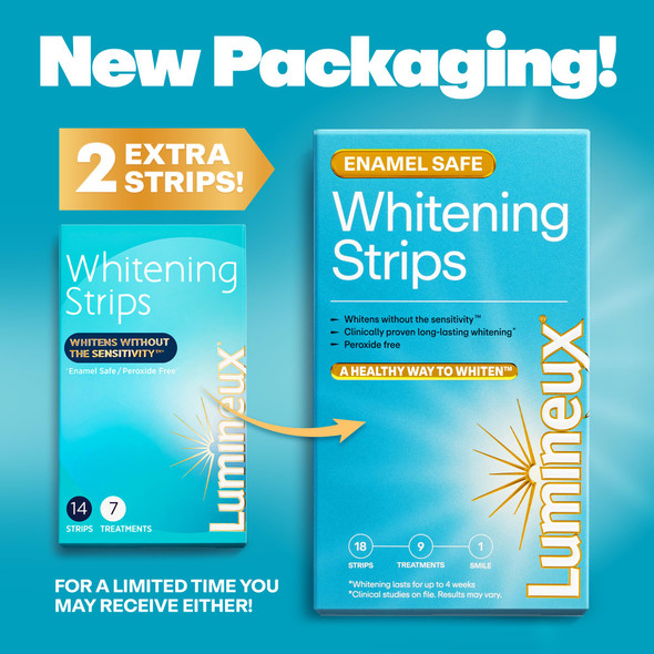 Lumineux Whitening Starter Set – Peroxide Free - Enamel Safe for Whiter Teeth – Includes 7 Whitening Treatments & 2 Pack Whitening Toothpaste, Fluoride Free & Dentist Formulated