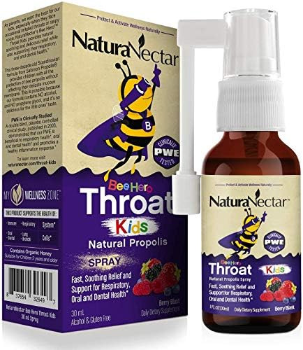 Naturanectar Exclusive Kids Propolis Throat Spray Beehero Berry Blast Flavor (3 Packs)