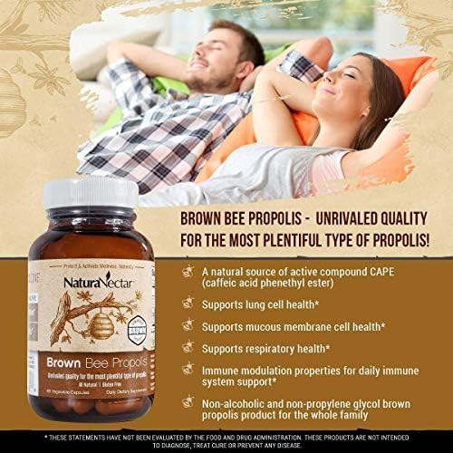 Naturanectar Natural Bee Propolis Bundle “ Bee Propolis Ultimate And Brown Bee Propolis For Immune Cardiovascular And Respiratory Systems Support 60 Capsules Per Bottle