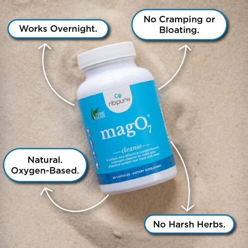 Nbpure Mago7 Cleanse Bundle Oxygen Detox Powder & Capsules For Colon Cleanse & Digestive Support Gentle Overnight Relief For Occasional Constipation & Bloating 90 Capsules + 150G Powder