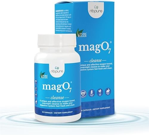 Nbpure Mago7 Natural Colon Cleanse & Detox Occasional Constipation Relief Stool Softening & Bloating Support For Men & Women Ozonated Magnesium Oxide 30 Capsules
