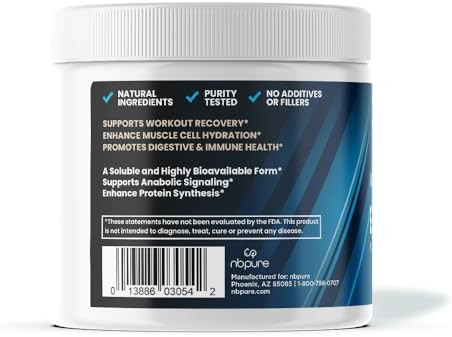 Nbpure Performance Glutamine+: Pepform„¢ Glutamine Peptides “ Nongmo Muscle Recovery & Gut Health “ Leaky Gut Immune Support