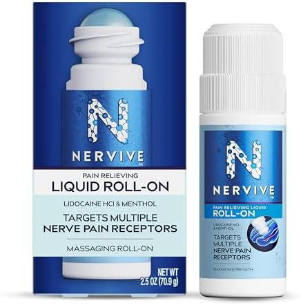 Nervive Pain Relieving Roll On Lidocaine Roll On Nervive Pain Relief Lidocaine Topical Foot Pain Leg Pain Hand Pain Max Strength Formula 4.6Oz