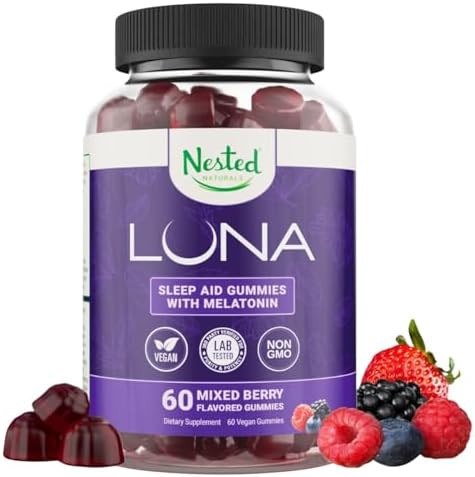 Nested Naturals Luna Sleep Aid Nonhabit Forming Natural Sleeping Pills For Adults With Naturally Sourced Ingredients Valerian Root Melatonin Chamomile Lemon Balm And More 60 Vegan Capsules
