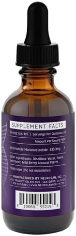 Neurogan Liposomal Nmn Liquid Drops Supplement “ Nicotinamide Adenine Dinucleotide Precursor Cellular Energy & Focus “ 333.3 Mg Nicotinamide Mononucleotide Per Serving Wild Berry Flavor 60 Servings