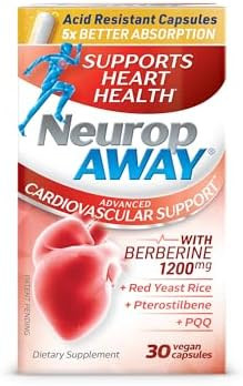 Neuropaway Cardiovascular Support 30Ct 1200Mg Berberine Pqq Red Yeast Rice Pterostilbene
