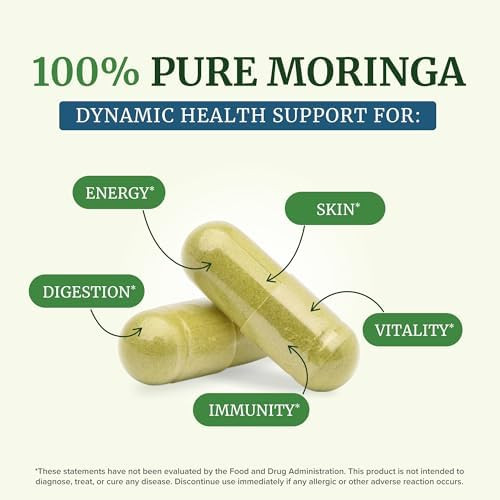 Nobi Nutrition Moringa Capsules 5000Mg Potent Antioxidant Superfood Nongmo Thirdparty Tested Pure Moringa For Energy Immunity & Gut Health Support Gluten Vitamins & Minerals Supplement 60 Capsules