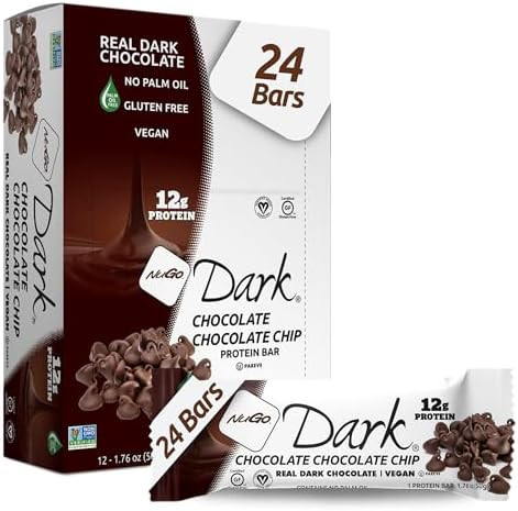 Nugo Dark Chocolate Pretzel And Sea Salt 12G Protein Bar Vegan Gluten Nongmo Kosher Pareve 24 Count