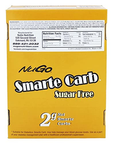 Nugo Nutrition Smarte Carb Protein Bar Peanut Butter Crunch 12 Bars 1.83 Oz (52 G) Each