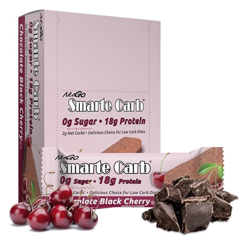 Nugo Smarte Carb Chocolate Black Cherry 18G Protein 0G Sugar 2G Net Carbs 150 Calorie 12 Count