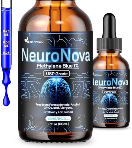 Nutri Nation Methylene Blue Drops 1% Usp Pharmaceutical Grade 99.99%3Rd Party Lab Tested Supreme Methylene Blue For Humans Azul De Metileno Coa Included Formaldehyde Made In The Usa (2)