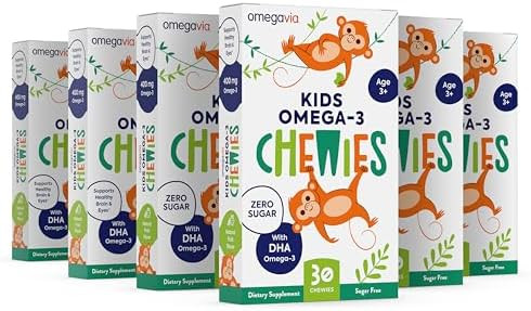 Omegavia Omega 3 Gummies Ultrahigh Dha Chewable Gel Gummy Omega 3 For Kids Supports Brain & Eye Health Sugar Natural Fruit Flavor Kids Omega 3 Fish Oil Gummies (30 Count)