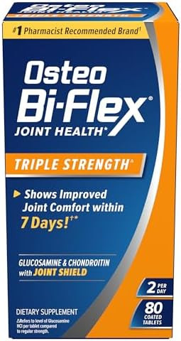 Osteo Biflex Triple Strength Glucosamine Chondroitin With Vitamin C Joint Health Supplement Coated Tablets 80 Count