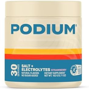 Podium Nutrition Training Salt + Electrolytes Powder Peaches & Cream Post Workout Hydration & Muscle Recovery Support Electrolyte Drink Magnesium Potassium Calcium & Sodium Salts 30 Servings