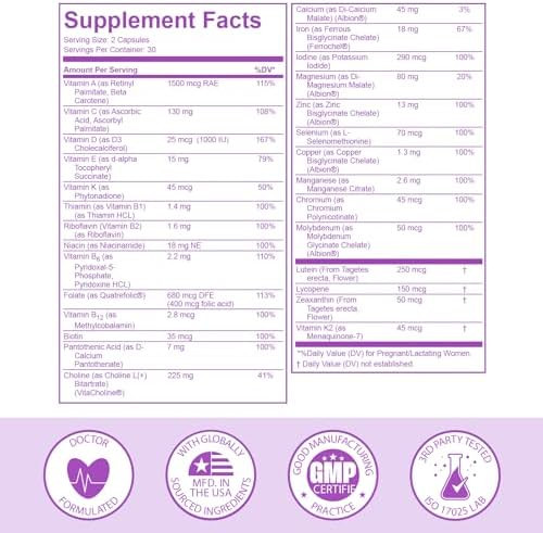 Premom Quantitative Ovulation Predictor Kitï¼Š40 Ovulation Tests + 10 Pregnancy Tests + Multivitamin For Women Prenatal Formula Vitamin Supplements