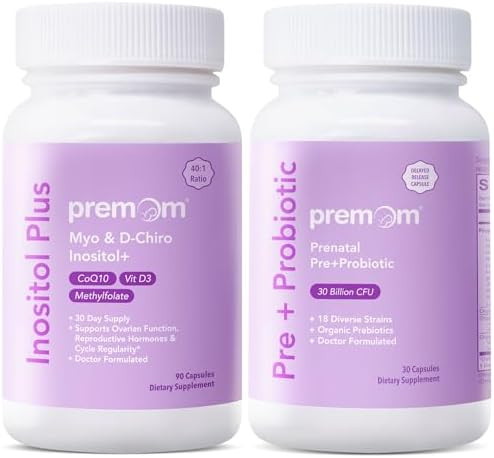 Premom Prenatal Pre & Probiotics For Women Organic Prebiotics 30 Billion Cfu Inositol Plus Bundle Supports Hormonal Balance Ovarian & Reproductive Health