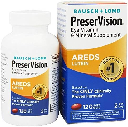 Preservision Areds Eye Vitamins #1 Eye Doctor Recommended Brand Multivitamin With Lutein Vitamins C & E Zinc And Copper Supplements 120 Softgels