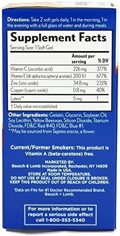 Preservision Areds Eye Vitamins #1 Eye Doctor Recommended Brand Multivitamin With Lutein Vitamins C & E Zinc And Copper Supplements 120 Softgels
