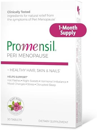Promensil Perimenopause Supplements For Women Red Clover Isoflavones Vitamins Helps Support Hot Flashes Night Sweats Restlessness Contains Biotin & Vitamin D 30 Tablet Count Pack Of 1