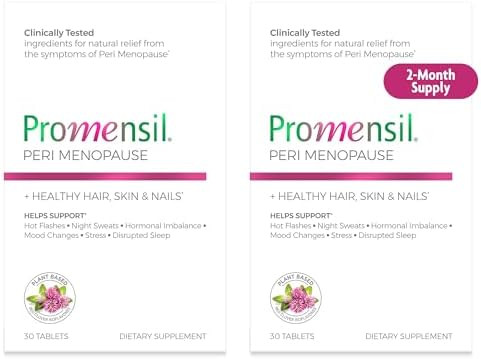 Promensil Perimenopause Supplements For Women Red Clover Isoflavones Vitamins Helps Support Hot Flashes Night Sweats Restlessness Contains Biotin & Vitamin D 30 Tablet Count Pack Of 1