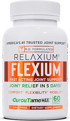 Relaxium Flexium Joint Support Supplement Drug With Curcutame Blend Turmeric Supplement Formulated To Support Comfort And Mobility 60 Capsules