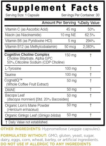 Relaxium Focusmax Brain & Focus Health Supplement Mental Clarity Support Proven Concentration Focus Memory & Nootropics Booster Usamanufactured 30 Vegan Capsules