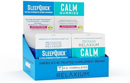 Relaxium Sleepquick & Calm Gummies 144 Count 5Mg Melatonin Magnesium Ashwagandha Nonhabit Forming 72Day Supply Travelfriendly