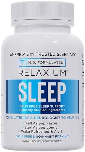 Relaxium Sleep Aid Melatonin With Magnesium Glycinate Valerest & Ashwagandha Nonhabit Forming Sleep Supplement 60 Vegan Capsules 30Day Supply