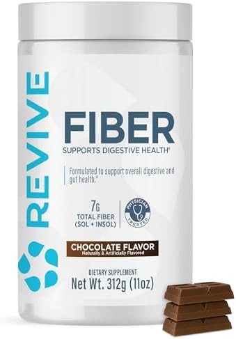 Revive Md Fiber Supplement For Digestive & Gut Health 5G Of Dietary Fiber Supports A Healthy Digestive System With Psyllium Husk & More (Chocolate 30 Servings)