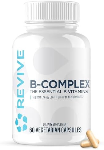 Revive Md Vitamin B Complex Capsules For Men & Women “ Supports Heart Health Energy & Immune System “ Vitamin B12 Complex Promotes Healthy Brain Function & Overall Wellness (60 Servings)