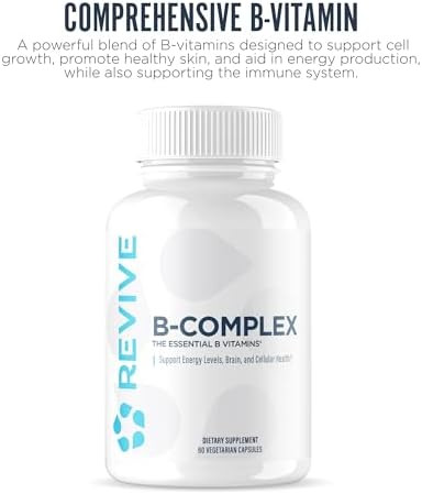 Revive Md Vitamin B Complex Capsules For Men & Women “ Supports Heart Health Energy & Immune System “ Vitamin B12 Complex Promotes Healthy Brain Function & Overall Wellness (60 Servings)
