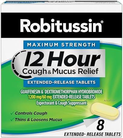 Robitussin Maximum Strength 12 Hour Cough And Mucus Relief Expectorant And Cough Suppressant 16 Extendedrelease Tablets