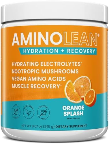 Rsp Nutrition Aminolean Hydrating Electrolyte Powder And Recovery Drink With Sea Minerals Nootropic Mushrooms And Vegan Amino Acids Bcaas + Eaas For Post Workout Muscle Building Tropical Punch