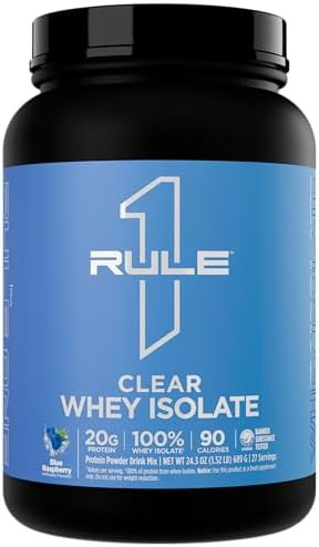 Rule 1 Proteins Clear Whey Isolate 20G Allwhey Isolate Protein Mix Over 9G Eaas 90 Calories Zero Sugar Easy To Digest Light Crisp And Refreshing Taste (27 Servings Peach Mango)