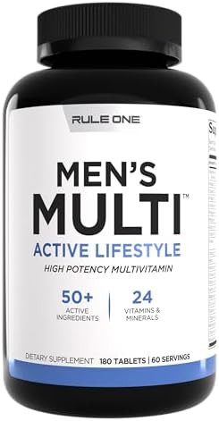 Rule 1 Proteins Rule1 Men'S Multi Men'S Daily Vitamins Essential Minerals Superfoods Digestive Enzymes Amino Acids & Antioxidants For Active Lifestyles And Wellness Support (90 Tablets 30 Day Supply)