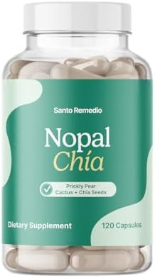Santo Remedio Nopal Chia Prickly Pear Cactus And Chia Powder Dietary Supplement Clinically Proven Ingredients Gluten Nongmo No Added Sugar 120 Capsules 60 Servings Per Container