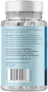 Santo Remedio Thyroid Plus Thyroid Health Healthy Brain Healthy Energy Levels Immune Health Contains Vitamin B12 Iodine Selenium Zinc Copper Ltyrosine 60 Capsules 30 Servings
