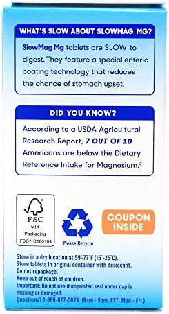 Slowmag Magnesium Chloride And Calcium 60 Tablets Each (Value Pack Of 4)