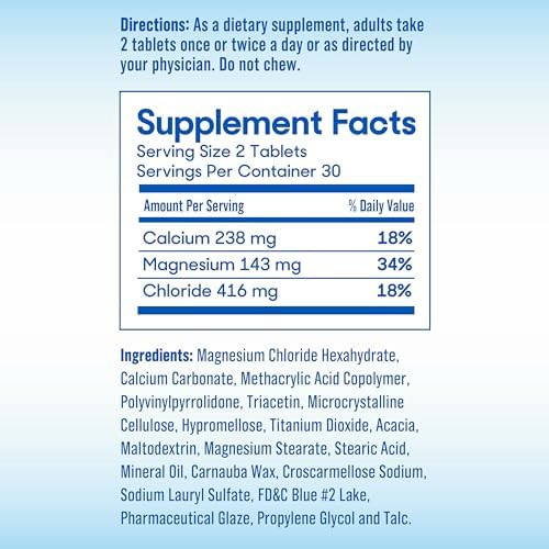 Slowmag Muscle & Heart Magnesium Chloride Supplement With Calcium 60 Count Supports Muscle Relaxation Heart Nerve & Bone Health High Absorption