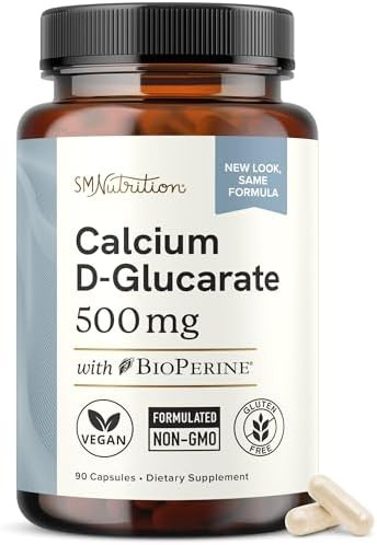 Smnutrition Calcium Dglucarate 500Mg Cdg For Liver Detox And Cleanse Hormone Balance And Menopause Support Calcium Supplement Vegan Nongmo Thirdparty Tested 90 Capsules (3Month Supply)