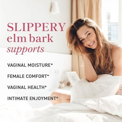 Smnutrition Slippery Elm For Women Vaginal Moisture & Vaginal Dryness Support Moisturizer For Female Comfort With Slippery Elm Bark & Sea Buckthorn Moisture & Dryness Support Nongmo 60 Capsules