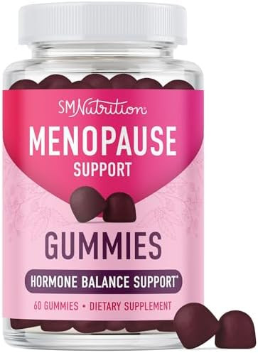 Smnutrition Menopause Support Gummies Hormone Balance Relief For Hot Flashes Night Sweats Mood Swings & Bloating With Phytoestrogen Soy Vitamin D3 Paba Biotin Vegetarian Gluten 60 Count