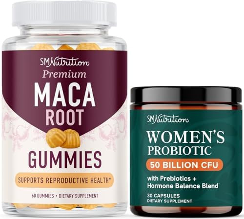 Smnutrition Women'S Probiotic Capsules & Maca Gummies Hormone Balance Bundle With 50B Cfu Pre And Probiotic For Women (30 Servings) And Maca Root Gummies For Women (30 Servings)